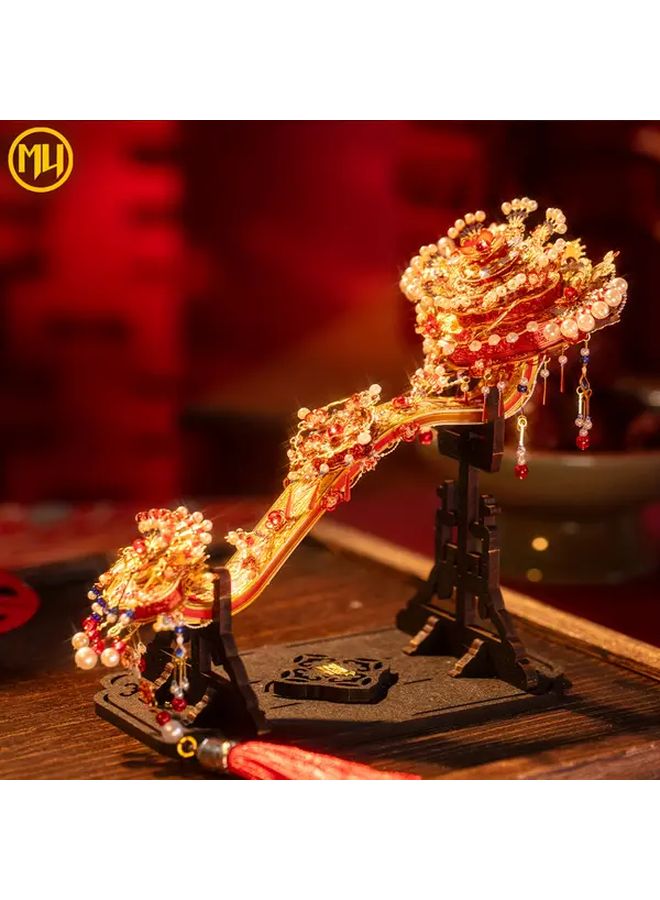 Wishful 3D Metal Puzzle Floral Design Red Golden Wedding Christmas Gift - Image 5