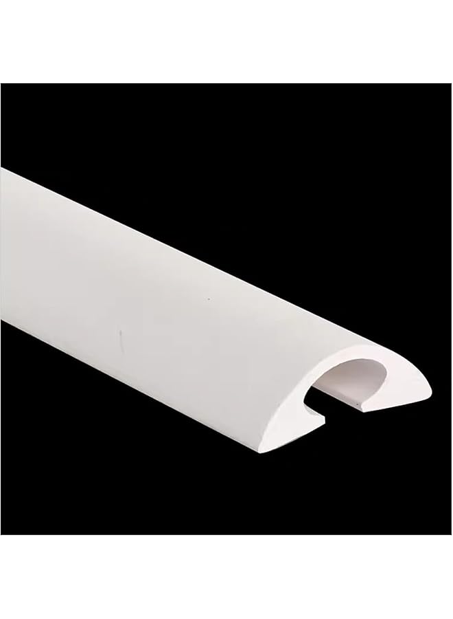 2M Cable Trunking Raceway White, Flexible PVC Cord Covers, Self-Adhesive Half Round Wire Cover for Desk and Wall Corners, Cable Management Channel for Home Office or Floor Use