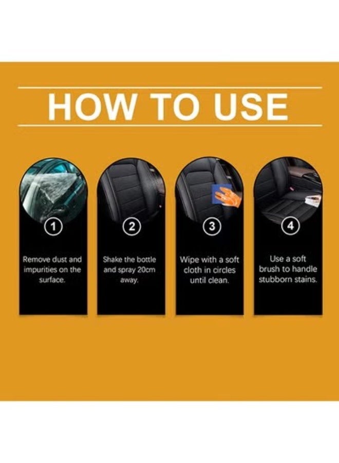 Homonth Multifunctional Car Foam Cleaner 150ml, No Flushing Car Interior Cleaning, Grease-Free Cleaner All Purpose Foam Cleaner Spray, Lemon Flavor for Car and Home Cleaning Solution - Image 3