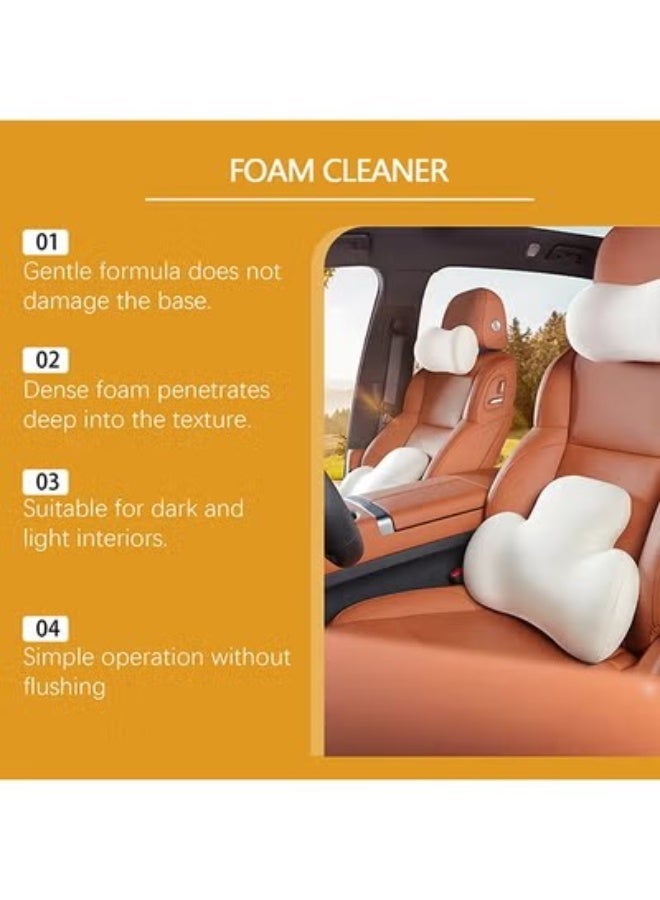 Homonth Multifunctional Car Foam Cleaner 150ml, No Flushing Car Interior Cleaning, Grease-Free Cleaner All Purpose Foam Cleaner Spray, Lemon Flavor for Car and Home Cleaning Solution - Image 2