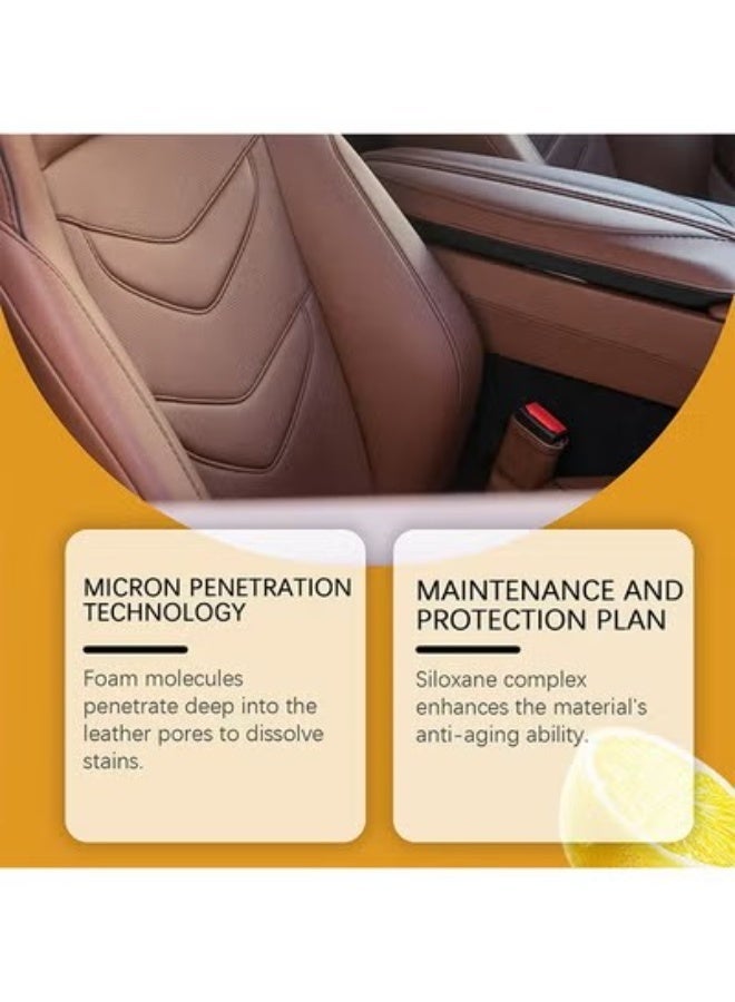 Homonth Multifunctional Car Foam Cleaner 150ml, No Flushing Car Interior Cleaning, Grease-Free Cleaner All Purpose Foam Cleaner Spray, Lemon Flavor for Car and Home Cleaning Solution - Image 4