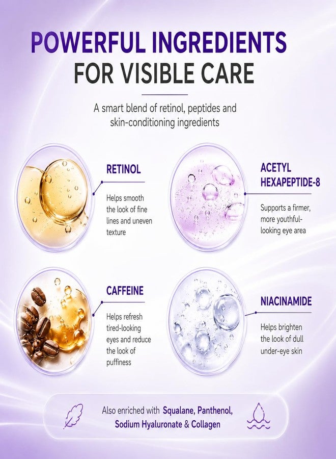Veakoo Retinol Eye Cream, Anti-Aging Under Eye Care for Dark Circles & Puffiness - Image 2