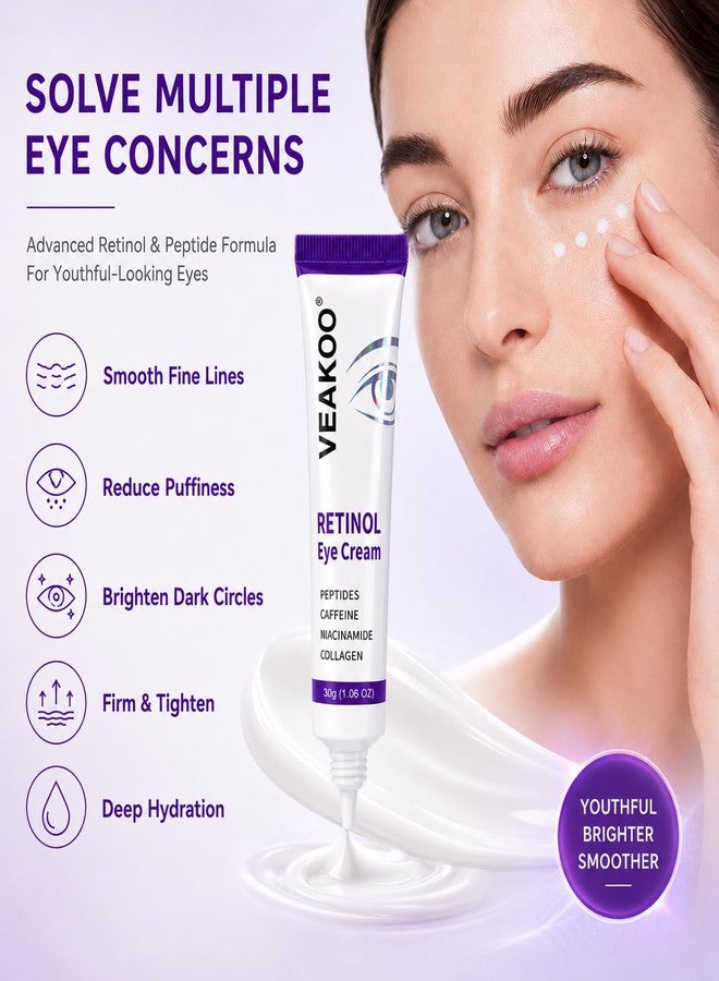 Veakoo Retinol Eye Cream, Anti-Aging Under Eye Care for Dark Circles & Puffiness - Image 3