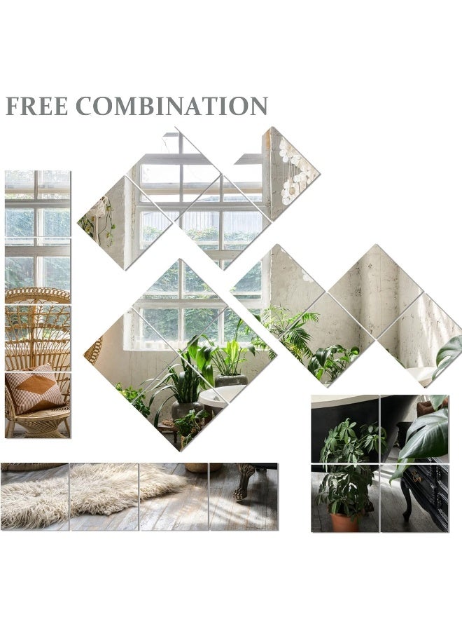 4PCS 30 * 30cm Glass Full Length Wall Mirror Tiles