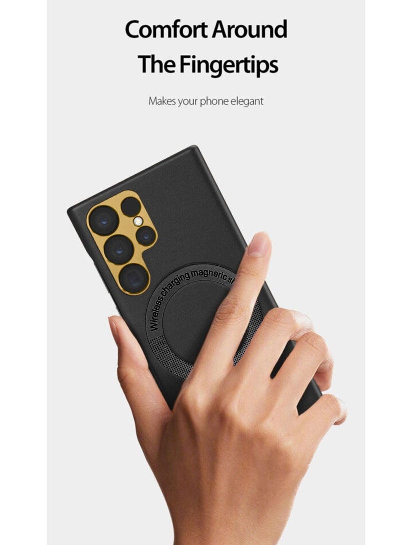 Techie جراب خلفي واقٍ من الجلد مع عدسة مغناطيسية لاسلكية لهاتف Samsung Galaxy S23 Ultra من Techie - Image 5