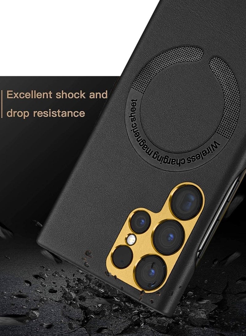 Techie جراب خلفي واقٍ من الجلد مع عدسة مغناطيسية لاسلكية لهاتف Samsung Galaxy S23 Ultra من Techie - Image 2