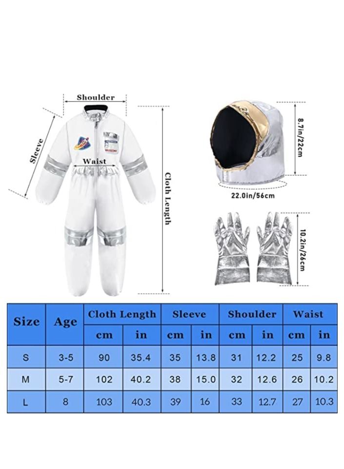 Kids' Space Explorer Costume - 4-Piece Astronaut Suit, Ages 4-7, 39.9 cm Sleeve, 59.9 cm Length - Image 2