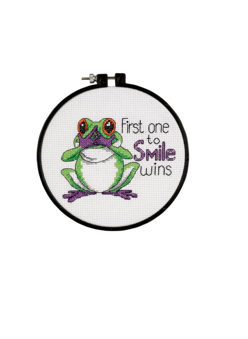 Dimensions/Learn-A-Craft Counted Cross Stitch Kit 6in Round First One To Smile - Image 1