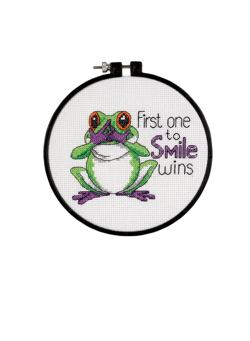 Dimensions/Learn-A-Craft Counted Cross Stitch Kit 6in Round First One To Smile - Image 3