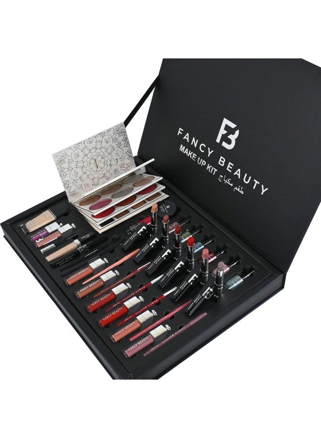 فنسي بيوتي طقم مكياج فاخر من Fancy Beauty، يحتوي على مجموعة متكاملة من مستحضرات التجميل - Image 2