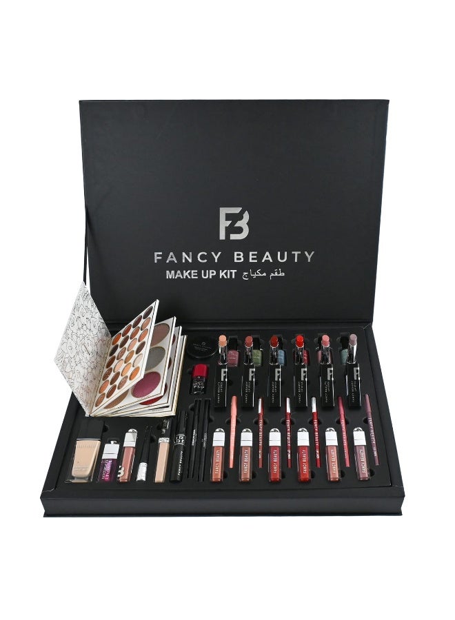 فنسي بيوتي طقم مكياج فاخر من Fancy Beauty، يحتوي على مجموعة متكاملة من مستحضرات التجميل - Image 1
