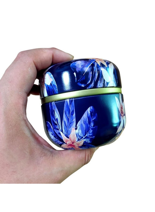 Topwon 3.15" Powder Case With Puff Bpa Free Fluffy Plush Powder Puffs Container Baby Women'S Body Loose Dusting Dry Powder Box Travel&Home Use Blue Flower - Image 2