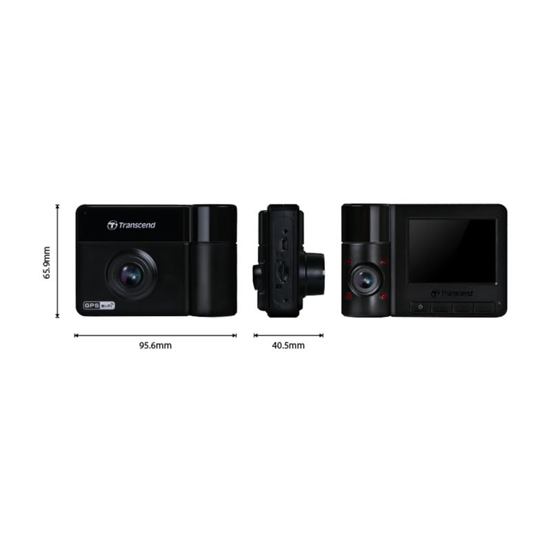 Transcend 64GB, Dual 2K+1080P Dash Cam Front and Rear Inside, 140 Wide-Angle, 2.4 Display, Built-in WiFi GPS,G-Sensor, Night Vision, Loop Recording, Parking Mode, ADAS, for Cars Taxi - TS-DP550B-64G - Image 3