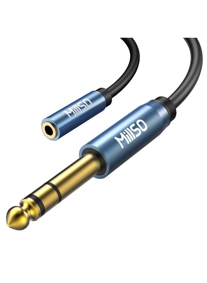 MillSO 1/4 to 3.5mm Headphone Adapter TRS 6.35mm 1/4 Male to 3.5mm 1/8 Female Stereo Jack Audio Adapter for Amplifiers, Guitar, Keyboard Piano, Home Theater, Mixing Console, Headphones - 12inch/30CM - Image 1