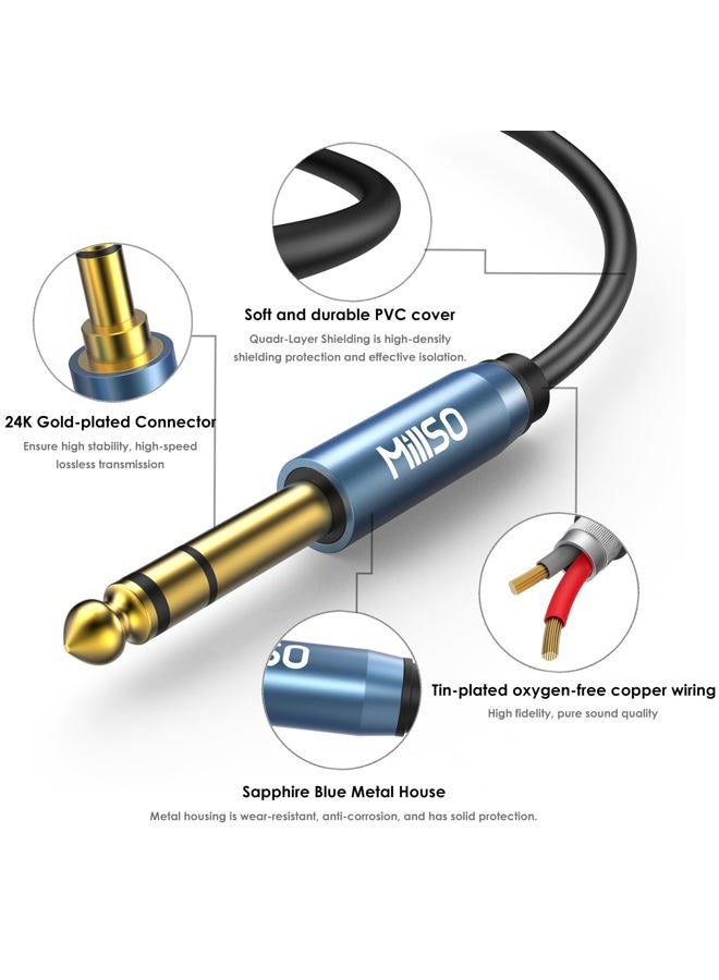 MillSO 1/4 to 3.5mm Headphone Adapter TRS 6.35mm 1/4 Male to 3.5mm 1/8 Female Stereo Jack Audio Adapter for Amplifiers, Guitar, Keyboard Piano, Home Theater, Mixing Console, Headphones - 12inch/30CM - Image 5