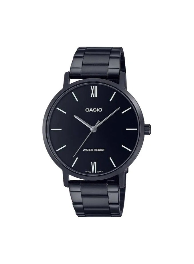 CASIO Analog Quartz Black Dial Stainless Steel Men's Watch MTP-VT01B-1B - Image 1