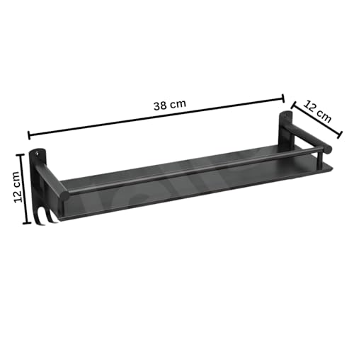 Well Set Multipurpose Stainless Steel Bathroom Shelf/Rack/Storage Organizer for Bathroom and Kitchen (Matt Black - 15x5x5 inches) - Image 3