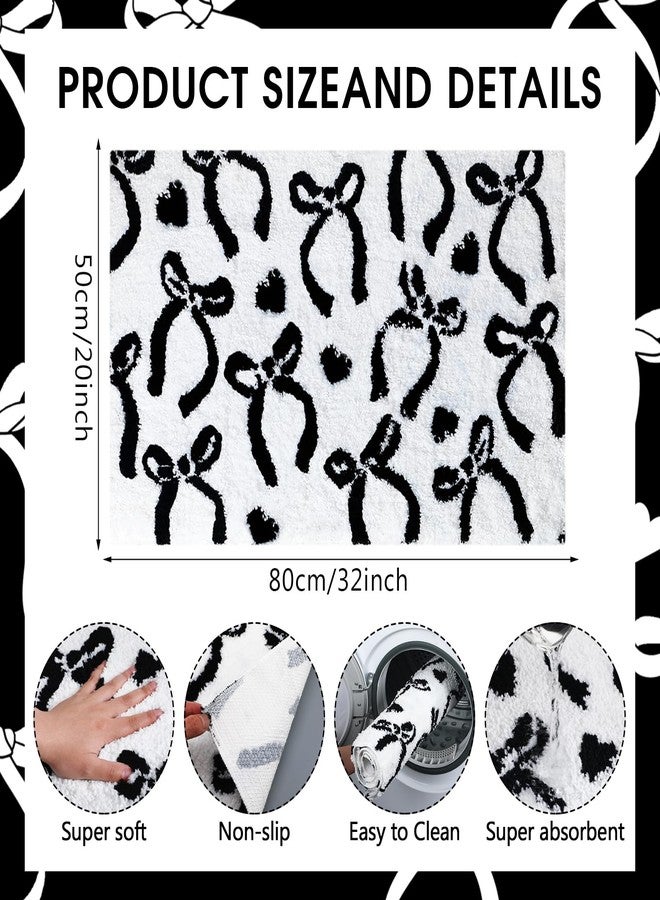 Tinideya Black Bow Bathroom Rug, 20 x 32 Inch Coquette Cute Bath Mat for Bathroom Non Slip Absorbent Carpet Preppy Bow Bath Rug Washable Mat for Front Door, Bedroom, Living Home Room Decor - Image 4