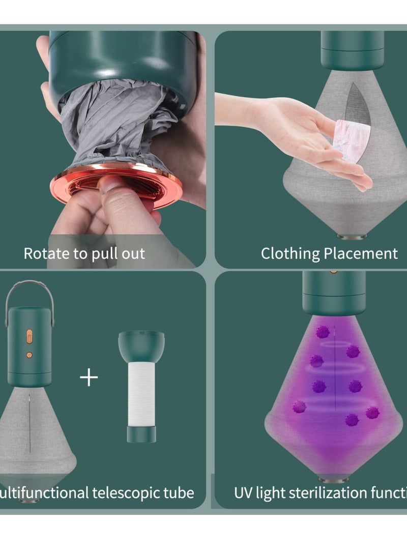 SOLARAE Portable Multifunctional Mini Dryer for Underwear, Travel Clothes, Swimsuits, Socks, Lingerie, Baby & Pet Clothes - Compact and Efficient - Green - Image 4