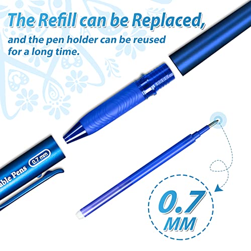 KERIFI Erasable Gel Pens 0.7mm, Heat Erasable Fine Point Ballpoint Pens, Make Mistakes Disappear, Gel Ink Pens with Eraser for Drawing Writing Planner Journaling (Red, Blue, Black, Green) - Image 5