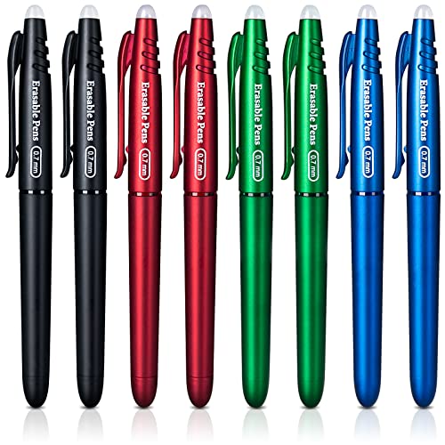 KERIFI Erasable Gel Pens 0.7mm, Heat Erasable Fine Point Ballpoint Pens, Make Mistakes Disappear, Gel Ink Pens with Eraser for Drawing Writing Planner Journaling (Red, Blue, Black, Green) - Image 1