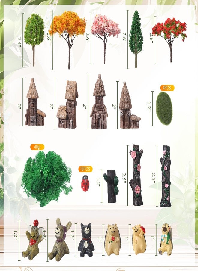 Canlierr Miniature Garden Kit Flower Angel Fairy House Animals Trees Diorama Accessories Fairy Village Mini Terrarium Figurines Micro Landscape Ornaments for DIY Garden Decor Succulents - Image 3