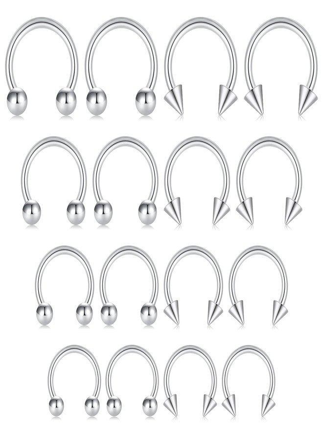 Mayhoop 16G Horseshoe Septum Rings - Women Men 316L Surgical Stainless Steel Nose Septum Jewelry Hoop Earring Eyebrow Tragus Lip Piercing Ring Balls & Spikes 6mm 8mm 10mm 12mm - Image 1