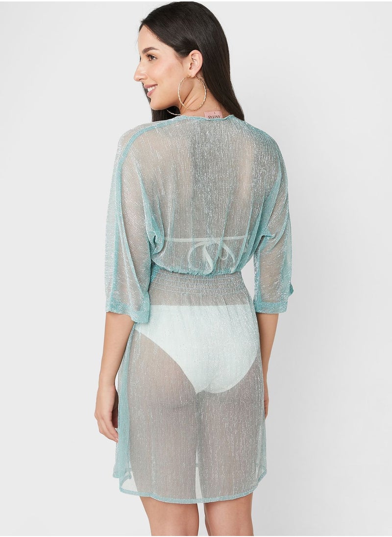 Anita's - Tie Detail Mesh Kimono - Image 1
