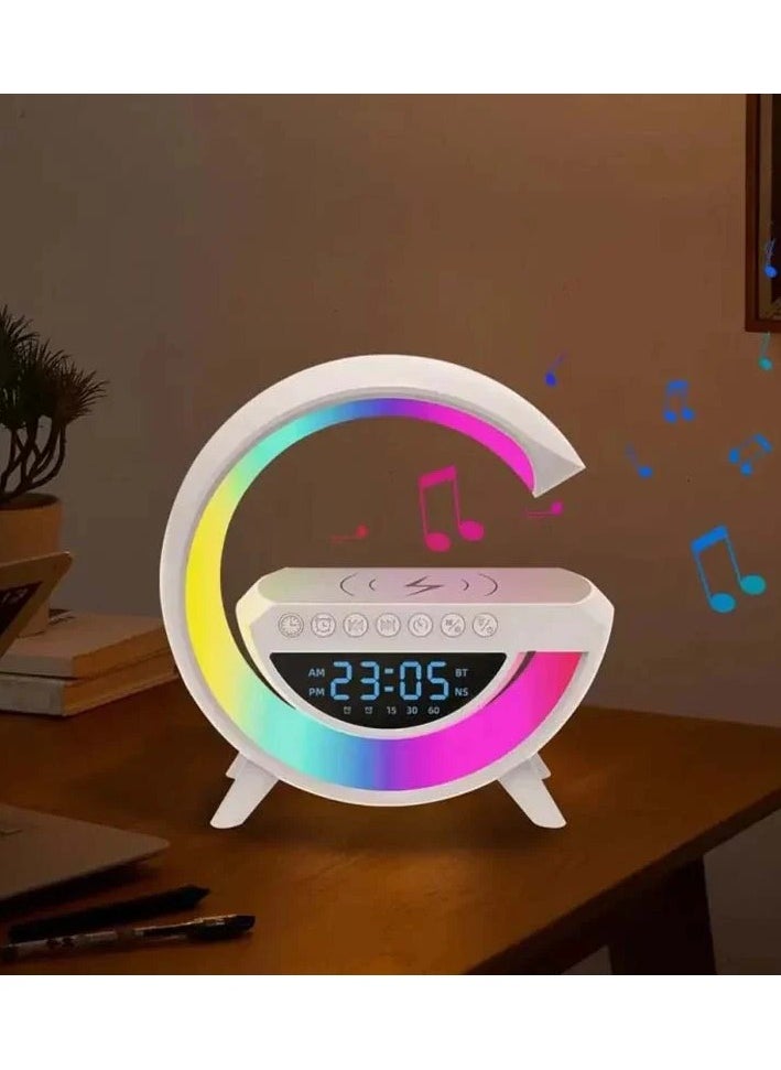 Bluetooth speaker Atmosphere Lamp Wireless Charger Led Alarm Clock Dimmable Ambient Light Smart Table Lamp BT-3401