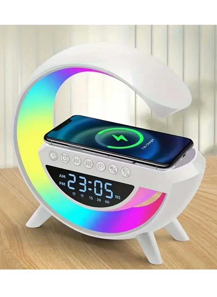 Bluetooth speaker Atmosphere Lamp Wireless Charger Led Alarm Clock Dimmable Ambient Light Smart Table Lamp BT-3401
