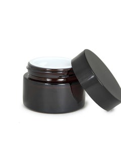 Vivaplex Vivaplex, 12, Amber, 1 oz, Round Glass Jars, with Inner Liners and black Lids  - Image 5