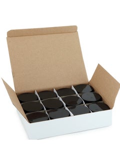 Vivaplex Vivaplex, 12, Amber, 1 oz, Round Glass Jars, with Inner Liners and black Lids  - Image 3