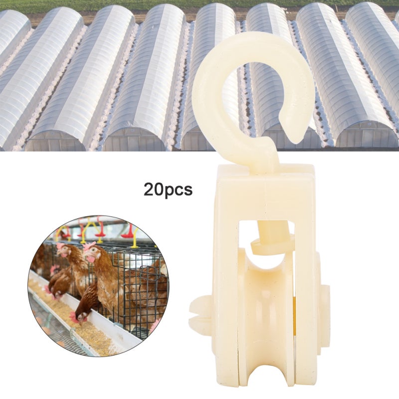 Waterline Pulley: 20 Pcs High-Quality Plastic, Small Lightweight, Easy Installation - Durable Damage-Resistant, Automatic Waterline Accessory for Large Scale Chicken Farm Breeding - Image 2