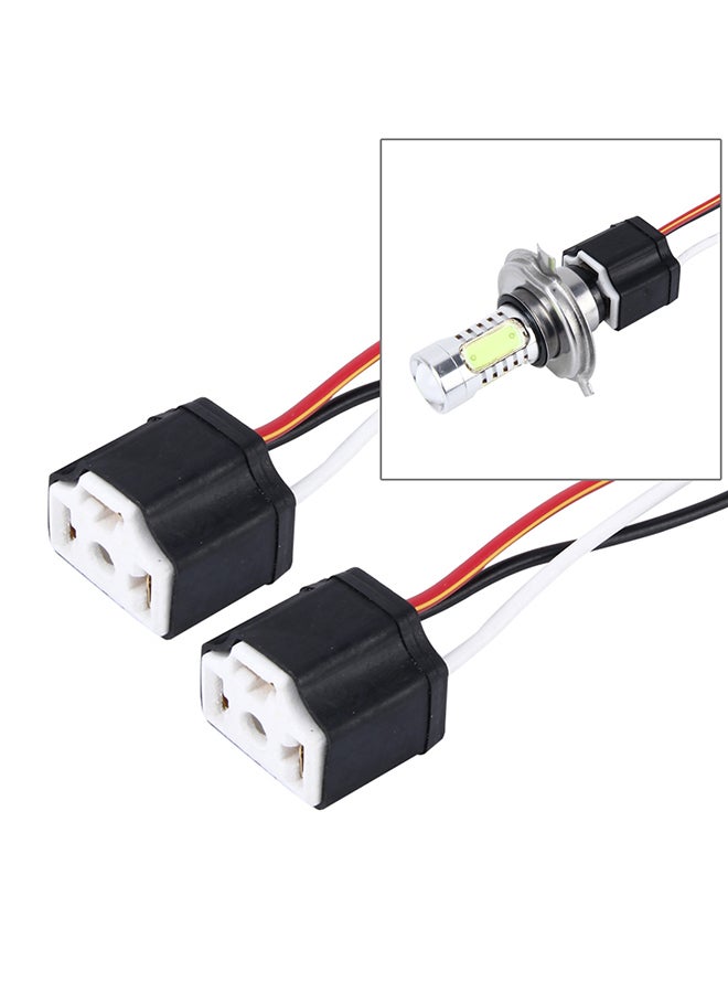 Loquat 2-Piece H4 Car Auto LED Bulb Ceramic Insulation Socket Holder - Image 2