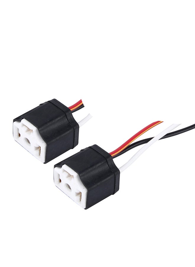 Loquat 2-Piece H4 Car Auto LED Bulb Ceramic Insulation Socket Holder - Image 1