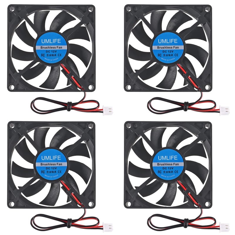 UMLIFE 4PCS DC Coolng Fan 80x80x15mm 80mm 12V Dual Ball Bearing Brushless Case Cooler Fans for 3D Printer PC CPU Computer Case Fan Cooler - Image 1