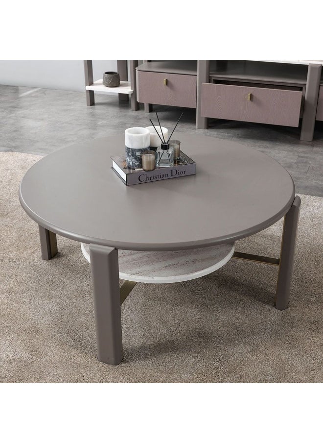 DANUBE HOME Artemis Coffee Table Multifunctional Living Room Table Space Saving Center Table Modern Design Furniture For Home Living Room L100xW100xH45cm - Matte Grey 