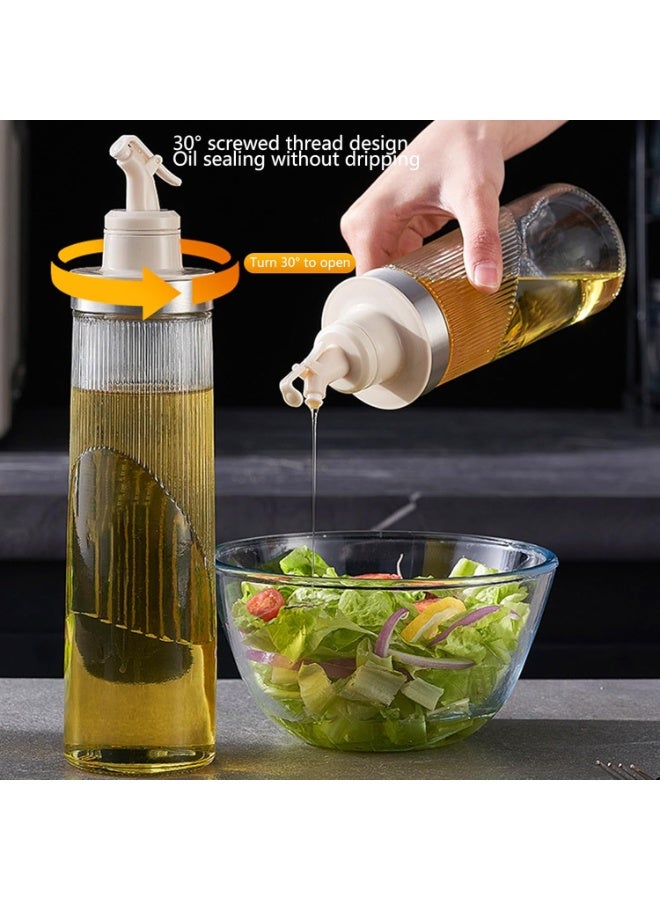 جورونب زجاجة زيت زيتون زجاجية سعة 22 أونصة، زجاجات زيت وخل للطهي في المطبخ مع فوهة سكب مانعة للتسرب (قطعتان، سعة 650 مل) - Image 5