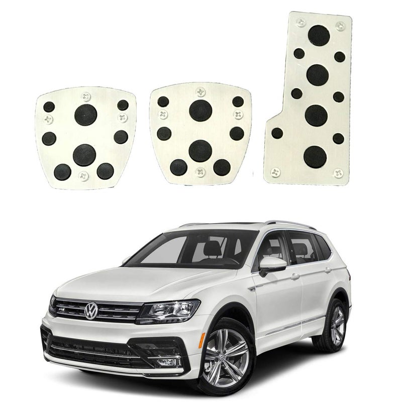 Oshotto 3 Pcs Non-Slip Manual CS-08 Car Pedals Kit Sports Pad Covers Set Compatible with Volkswagen Tiguan (Black) - Image 1