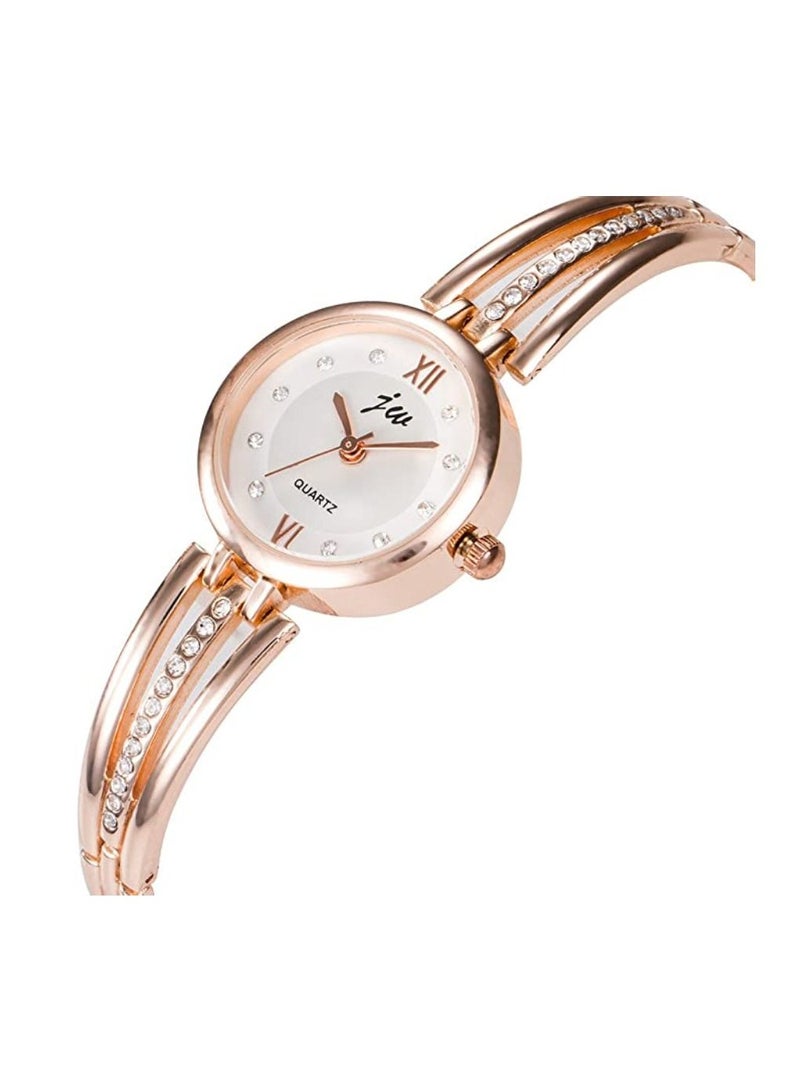 JW New Fashion Rhinestone Women’s Quartz Stainless Steel Watch Bracelet - Image 2