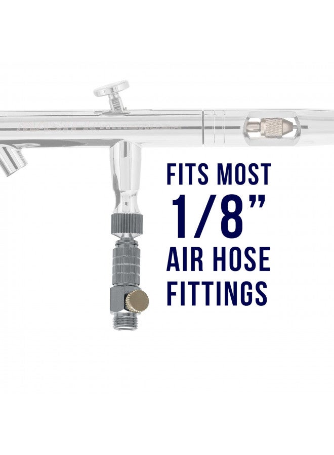 Master Airbrush Brand Airbrush Quick Release Disconnect Coupler & Plug with Airbrush Airflow Adjustment Control Valve 1/8 in. BSP Male and Female Connections - Image 2
