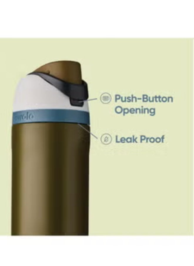 Owala - FreeSip Insulated Stainless Steel Water Bottle with Straw for Sports and Travel, BPA-Free, 24-Ounce, Green - Image 1