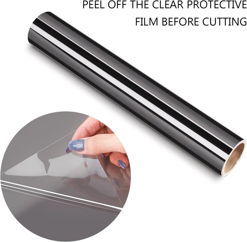 TECKWRAP Space Gray Chrome Vinyl Wrap Metallic Permanent Adhesive Vinyl 1ftx5ft - Image 1