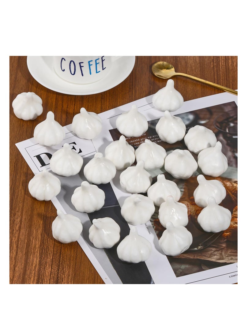 SYOSI 60Pcs Foam Fruit Artificial Garlic, Simulation Realistic Lifelike Models Artificial Vegetables for Party Autumn Supplies Farmhouse Restaurant Photography Props, Lightweight, Easy to Carry (White)  - Image 4