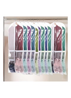 SYOSI 4 Pack Garment Bags for Dance Costumes Kids 40 Inch Clothing Bags for Hanging Clothes with 3 Clear Zipper Pocket Waterproof Garment Cover for Dance Competition, Travel, Closet Storage (White)  - Image 4