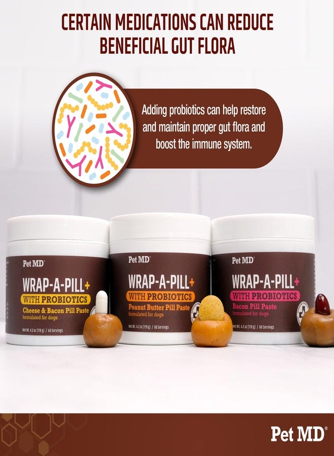 Pet MD Wrap-A-Pill with Dog Probiotics - Pill Wrap for Dogs Medicine - Easy-to-Use Paste to Hide Capsules, Create Pockets and Treats for Dogs - Peanut Butter (4.2oz) - Image 4