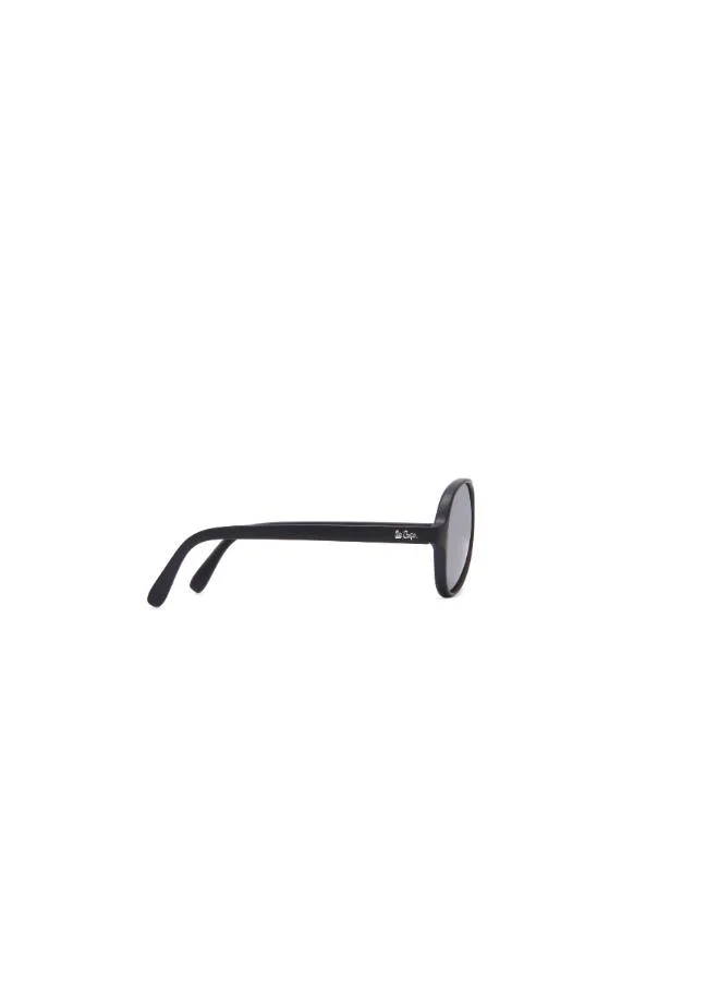 لي كوبر Polarized Sunglasses Black Frame Silver Mirror Mirror Lens 55mm  - LCK103C03
