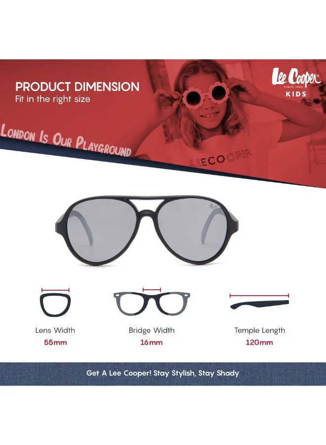 لي كوبر Polarized Sunglasses Black Frame Silver Mirror Mirror Lens 55mm  - LCK103C03