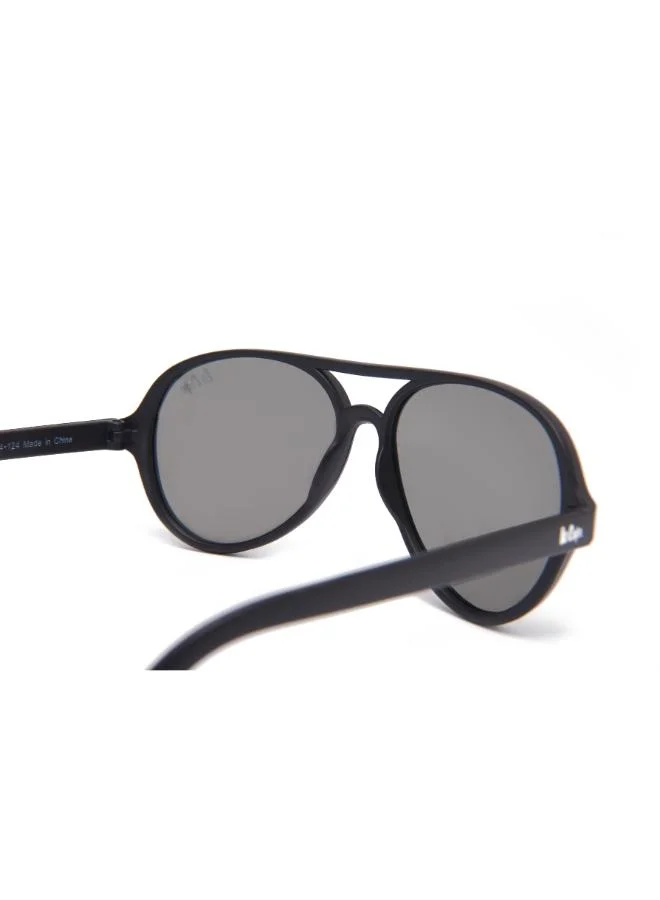 لي كوبر Polarized Sunglasses Black Frame Silver Mirror Mirror Lens 55mm  - LCK103C03