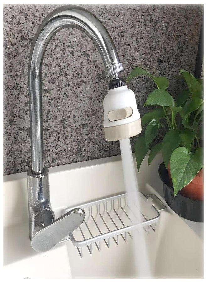 JOYUS ABS 360 Degree Rotation/Movable Bubbler Saving Water Swivel Faucet tap, Tap Extension Head, Faucet Filter Shower Head Nozzle Adapter (3 Modes), Faucet Extension, White and Grey, Pack of 1 - Image 1